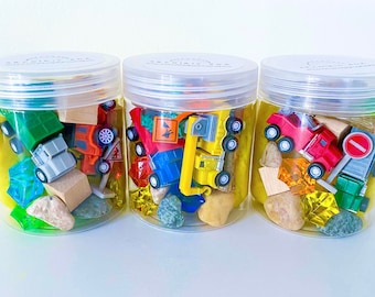 BOUWVRACHTWAGEN Play Dough Kit-gunsten, verjaardagsfeestje gunsten voor kinderen, vrachtwagen verjaardag goodiebags, verjaardagsfeestje bouw, bouw verjaardagsfeestje