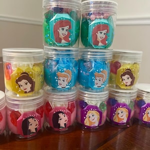 Princess Party Favor,Princess Play dough Kit, Play dough Jars,Sensory Kits,kids toy,girls party favors,girls birthday gift,princess birthday