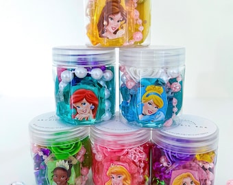 PRINCESS Play DOUGH POTTEN en zintuiglijke kit feestbedankje - Verjaardagscadeau meisjes, activiteitenspeelgoed voor kinderen, potje prinsesring en leuke feestartikelen