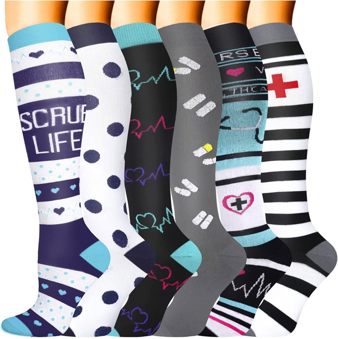 Medical Grade Compression Socks 6 Pairs Etsy