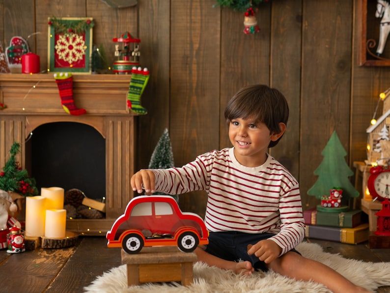 Alcancía de coche personalizada, caja de dinero con nombre personalizado del coche, coche de madera personalizado, alcancía Montessori, regalo de Navidad para niños, regalo para niños pequeños imagen 7