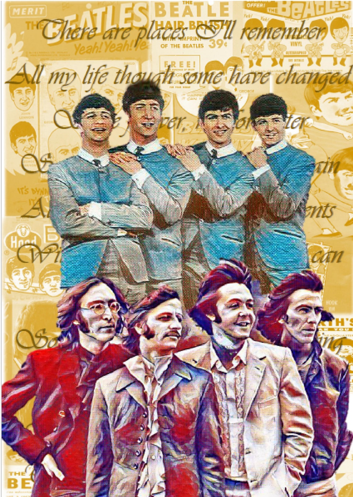The Beatles in My Life Large Limited Edition Print Beatles Etsy