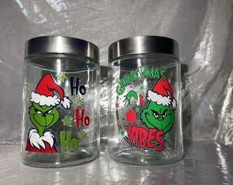 Słoik na cukierki świąteczne Grinch