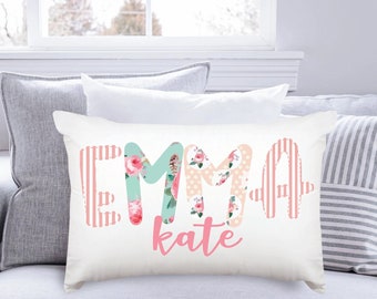 Personalized Girl Pillow Case, Dance Recital Gift, Floral Pillow, Easter Basket Stuffer, Customized Pillow Case, Bedroom Decor Gift for Girl