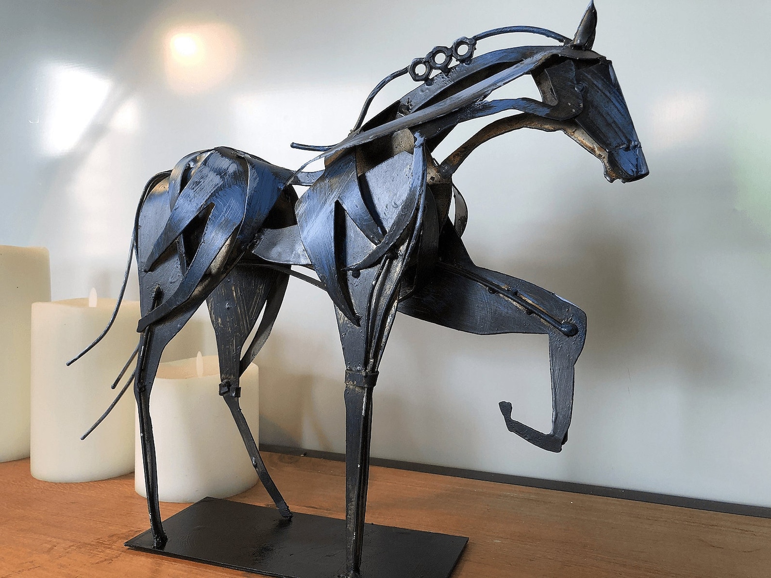 3D Metal Art Horse Statue Decor100 Handmade Horse Sculpture Etsy