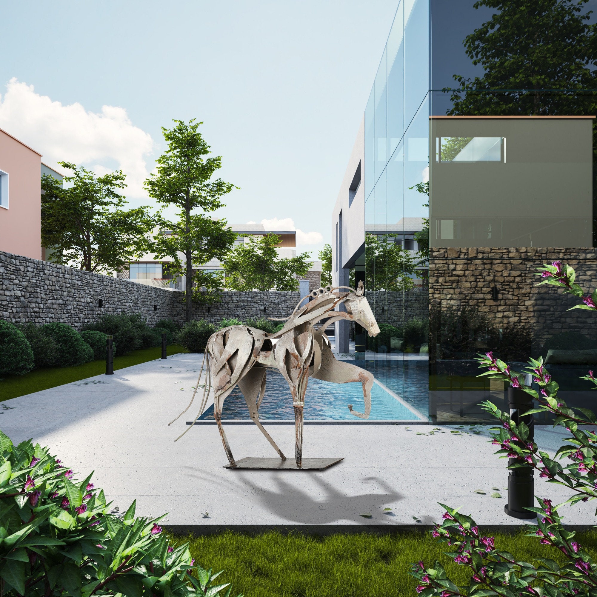 Custom Metal Horse Sculpture Customized Your Themes Size & Etsy