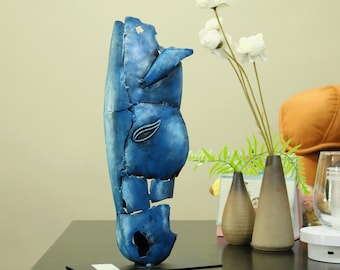 Metal Horse Head Sculpture: Handmade Equestrian Desk Decor