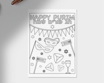 Purim Coloring Pages Etsy
