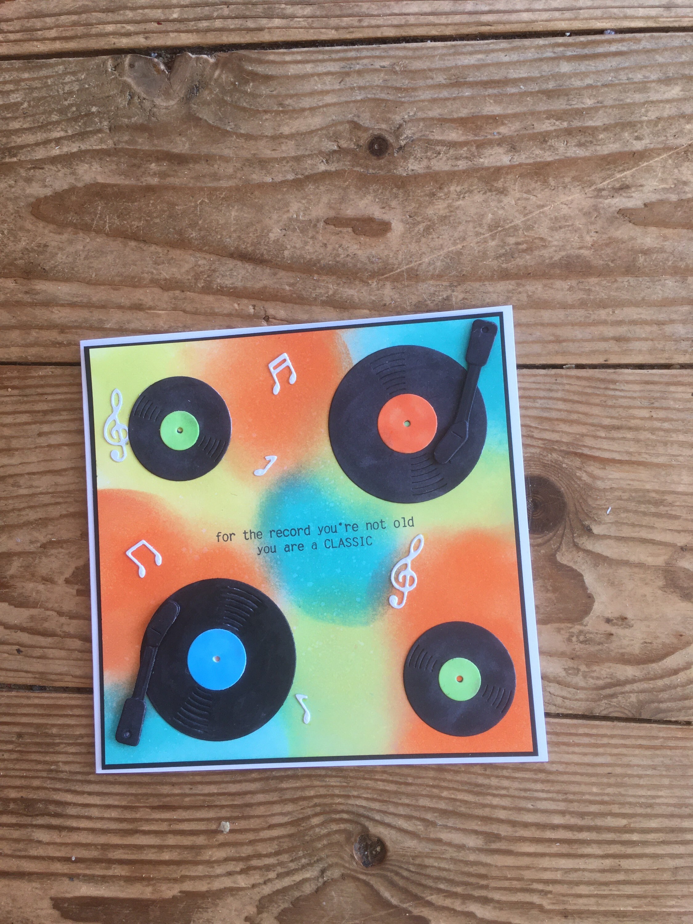 Vinyl record greeting card handmade Etsy