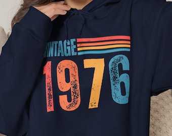 Moletom com capuz vintage de 1976: 1976, moletom para presente de 50º aniversário.