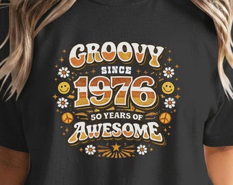 Camiseta vintage de 1976, camiseta retro de 50 cumpleaños, regalo del quincuagésimo cumpleaños, regalo del 50 cumpleaños, camiseta del 50 cumpleaños, camiseta vintage del 50 cumpleaños