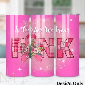 Vaso PNG de concientización sobre el cáncer de mama: Diseño de lazo rosa (descarga digital)