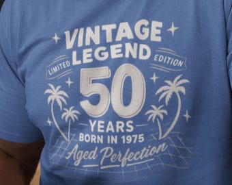 50th Birthday T-Shirt for Men: 1976 Legend Limited Edition, Custom Year