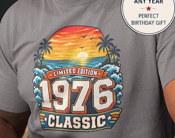 1976 Birthday Gift, 1976 Birthday Gift, 1976 Classic Sunset Palm T-Shirt