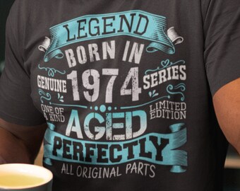 Men's Vintage 1974 50th Birthday T-Shirt Classic Fifty Shirt Gift Idea 50th Birthday Shirts Vintage Tee Vintage Shirt Man Unisex