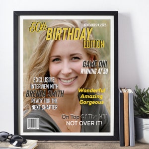 50th Birthday Gift for Him or Her | 1974 Birthday Magazine Poster Sign | Back in 1974 | 50th Birthday Party Decorations | Digital Only