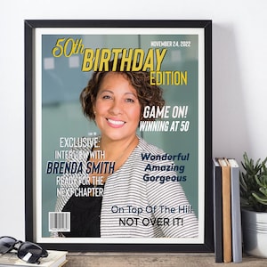 50th Birthday Gift for Him or Her | 1973 Birthday Magazine Poster Sign | 50 and Fabulous | 50th Birthday Party Decorations | Back in 1973