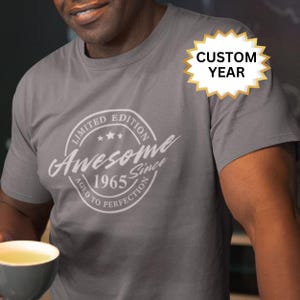 60th Birthday Gift for Men, 60th Birthday Present, 1965 Birthday t-shirt, 60th Gifts Idea, 60th Birthday Shirt, 60 Years of Being Awesome