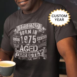 Chemise d'anniversaire 1975, cadeaux 50e anniversaire pour homme, tshirt anniversaire vintage 1975, tshirt cadeau 50e homme, chemises d'anniversaire 1975, t-shirt femme 1975