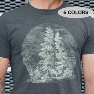 Nature Shirt, Tree T-Shirt, Mountain Themed TShirt, Hiking Tees, Wilderness Graphic Tee, Cool Outdoors Shirt, Forest TShirts, Wilderness Tee