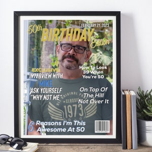50th Birthday Gift for Him or Her | 1973 Birthday Magazine Poster Sign | 50 and Fabulous | 50th Birthday Party Decorations | Back in 1973