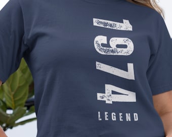 Chemise 50e anniversaire, 50e anniversaire femme, chemise 1974, cadeau d'anniversaire 1974, T-shirt personnalisé 50e anniversaire, cadeaux 50e anniversaire femme, tee 50e