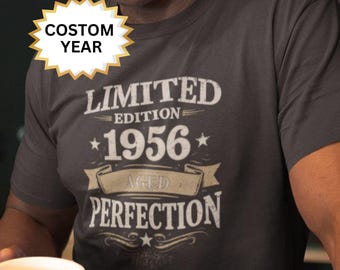 70th Birthday T-Shirt, Custom 1956 Limited Edition Aged Perfection