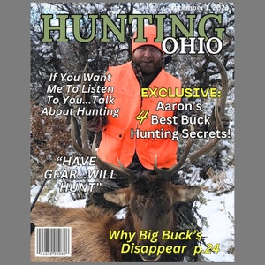 Hunting Gifts For Men, Custom Hunting Magazine Cover, Hunting Gifts Men, Hunting Decor, Gift For Hunter, Deer Hunter Art, Hunting Wall Sign