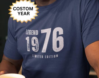 Camiseta unisex de algodón, edición clásica de 1976, 50.º cumpleaños
