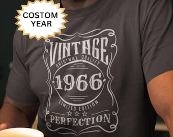 1966 Vintage T-Shirt, 60.Geburtstag Geschenk für Männer, hochwertige Baumwolle