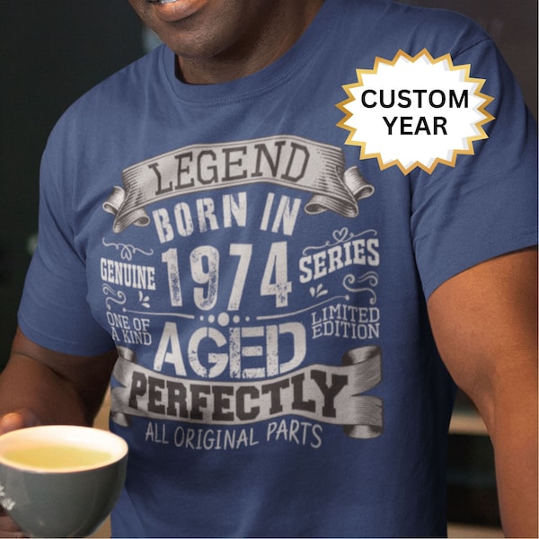 50. Geburtstagsgeschenke für Männer - 50. Geburtstagsdekorationen für Männer - 1974 Vintage-T-Shirt für Männer - 50