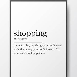 Shopping Definition Print
