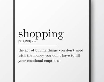 Shopping Definition Print