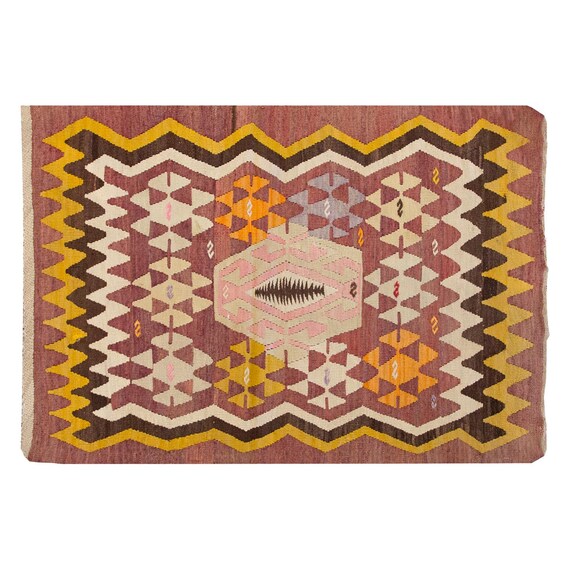 1950年代のヴィンテージコンヤキリムラグ、2.8 x 3.1フィート