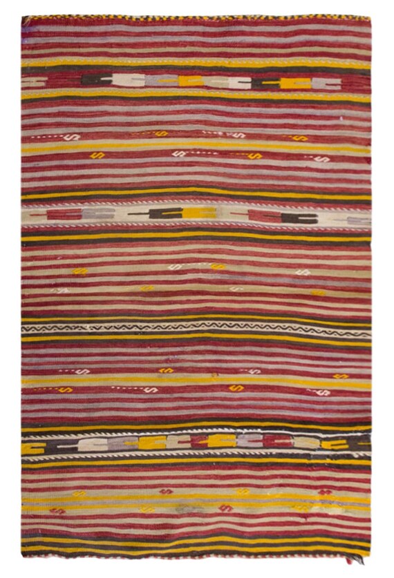 Sunlit Threads of Afyon, Vintage Turkish Rug, 90 X 142 Cm, Vintage