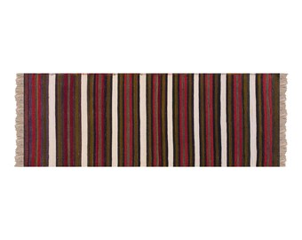 Vintage Konya Kilim Runner, Handwoven Wool, 2.4 x 10.11 ft