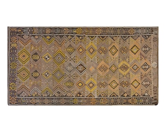 Vintage Turkish Kilim Rug, Handwoven Wool, Anatolian Pastel Decor