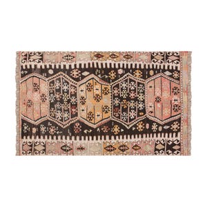 Desert Geometry of Kırşehir, Vintage Turkish Rug, 4.6 x 7.1 ft, 138 x 218 cm, Vintage Rug