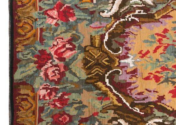 ビンテージキリム　イスタンブール ヴィンテージ トルコ モルドバ キリム、202 x 370 cm、6'8 x 12