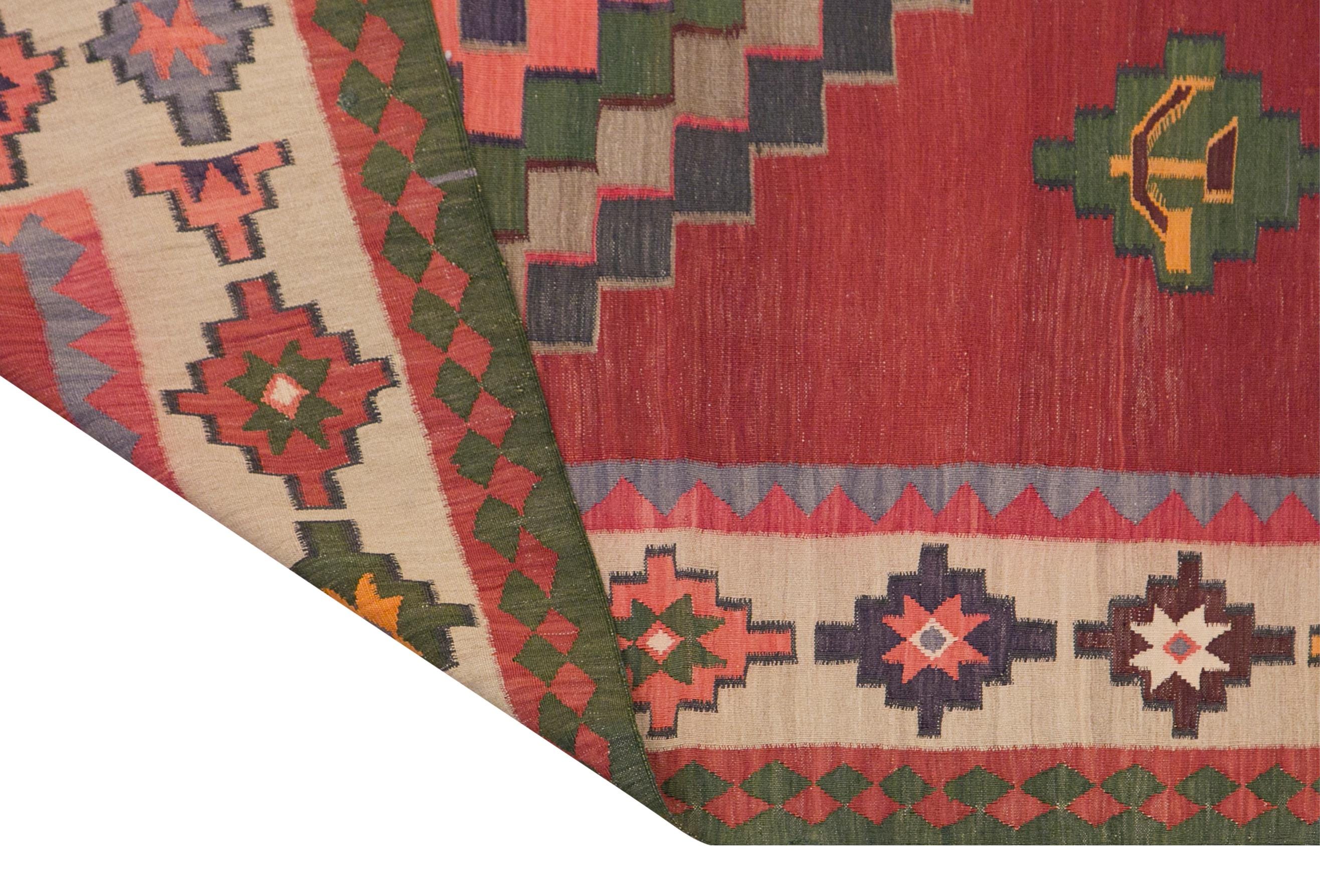 ヴィンテージ コーカサス キリム、177 x 315 cm、6 x 10'4 フィート