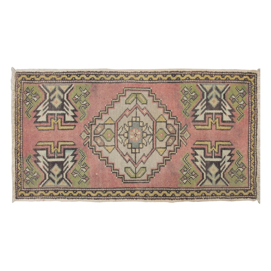 Turkish Bath Mat,1'8 X 3'3 Ft Rug,doormat Rug,vintage Bath Mat,turkish