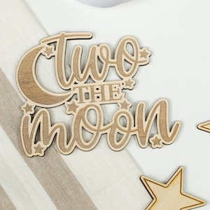 Age 2 Cake Topper, Two the Moon Cake Charm with stars