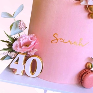 Personalisierter Acryl-Double Layered Age Kuchenanhänger oder Topper, Alter Kuchenanhänger, Doppelschicht, 3D-Alter für Kuchenfeier,