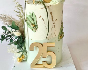 Age Number Cake Charm Acrylic Topper | Personalised | Birthday Cake Decoration | 18th 21st 40th 60th 70th | Any age any colour any font