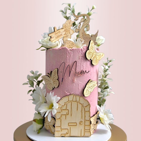50 pieces Iron Wire DIY Designs Dessert Decoration Celebrate Birthday Fairy  Cake Decorating Insert Cards Baking Accessories Cake Plugin PINK A 