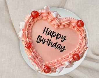 Juego de adornos acrílicos para pastel de feliz cumpleaños, decoración para fiestas, adorno diseñado a mano.