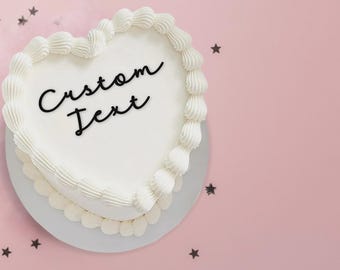 Custom Text Cake Charm, Personalised Word Cake Decoration