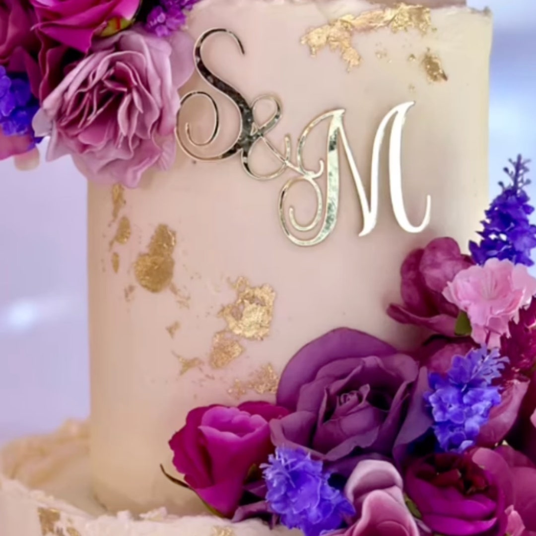 Cake Initals Initials Cake Charms | Wedding Cake Charm - Etsy