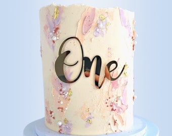 One Birthday Acrylic Cake Charm Topper | Personalise Any Colour Any Font | 1st Birthday First Year | Age One Cake Topper