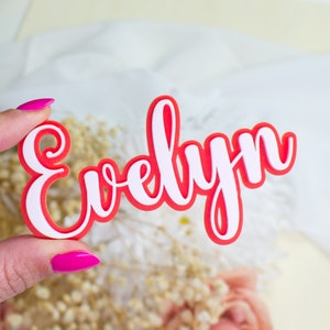 Acrylic Name Age Cake Charm - Personalised Name Cake Decoration